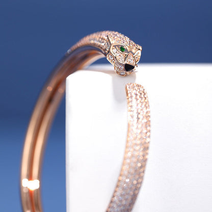 [⭐Veyra]PANTHERE FULL DIAMOND OPEN BRACELET
