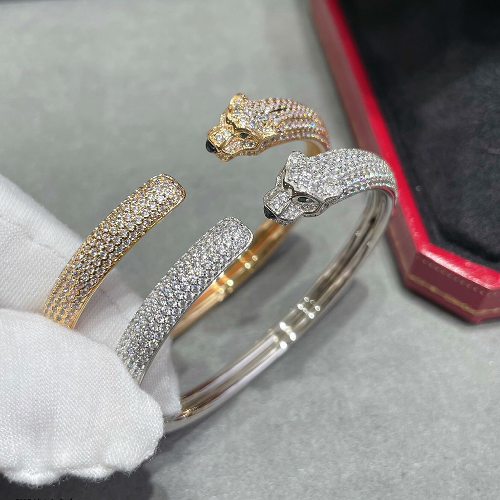 [⭐Veyra]PANTHERE FULL DIAMOND OPEN BRACELET