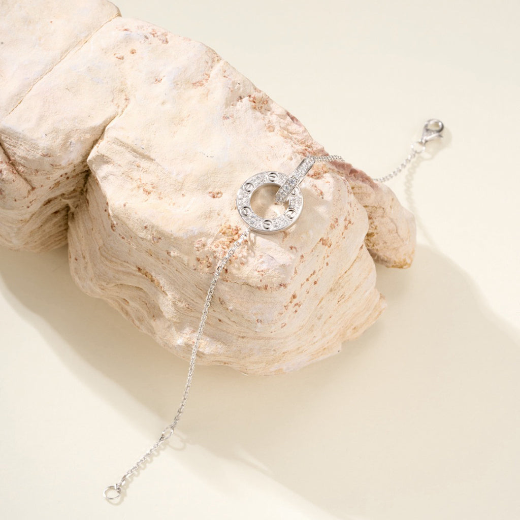 [⭐Veyra]LOVE DOUBLE RING FULL DIAMOND BRACELET