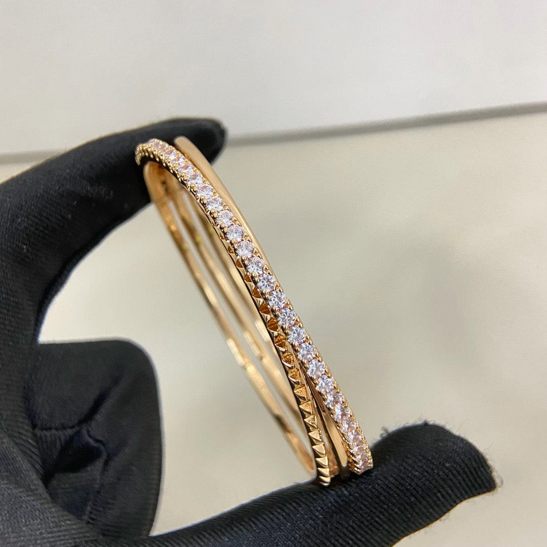 [⭐Veyra]ETINCELLE HALF-PAVED DIAMOND BRACELET