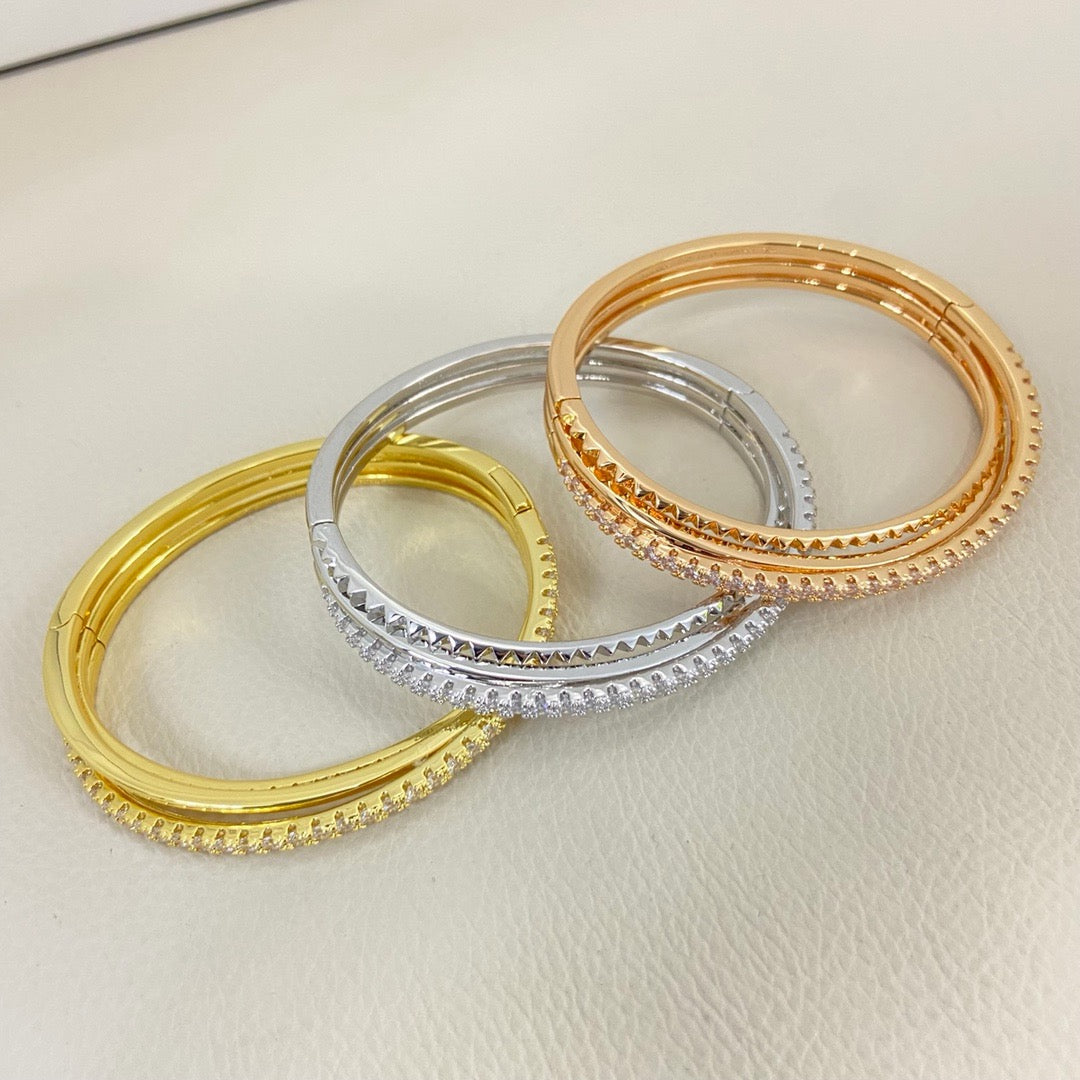 [⭐Veyra]ETINCELLE HALF-PAVED DIAMOND BRACELET