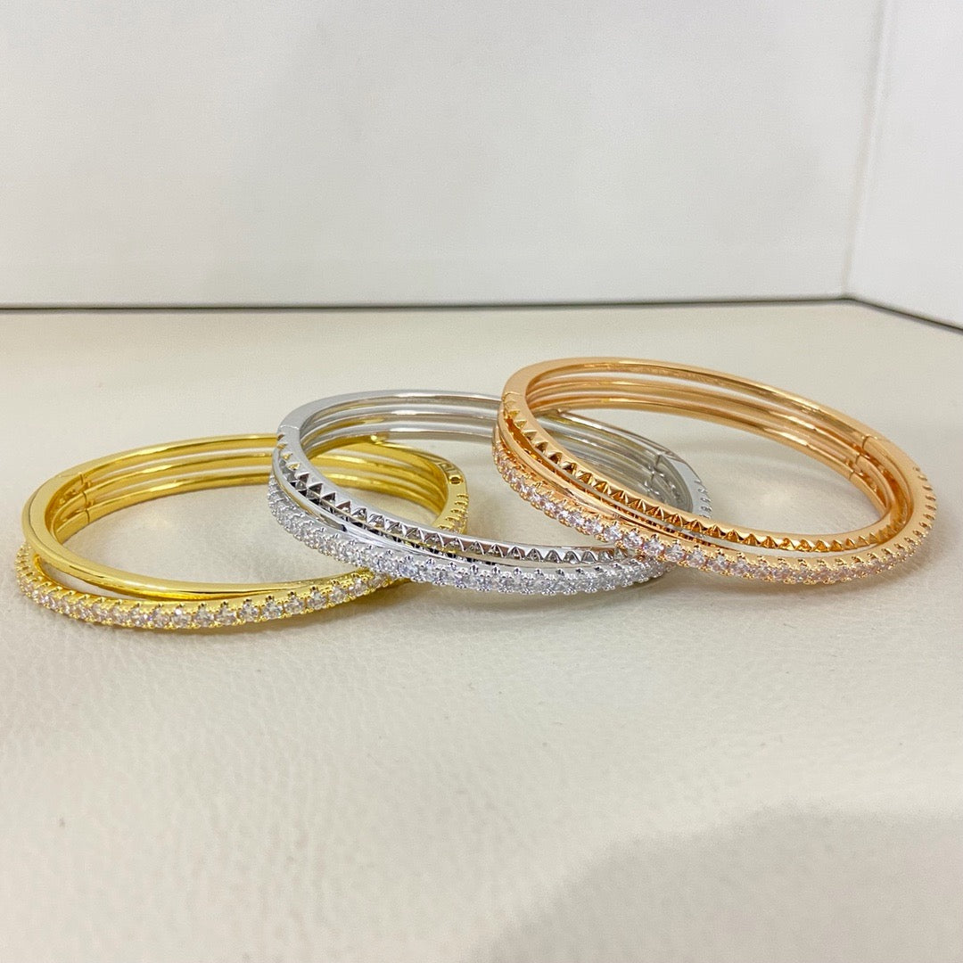 [⭐Veyra]ETINCELLE HALF-PAVED DIAMOND BRACELET