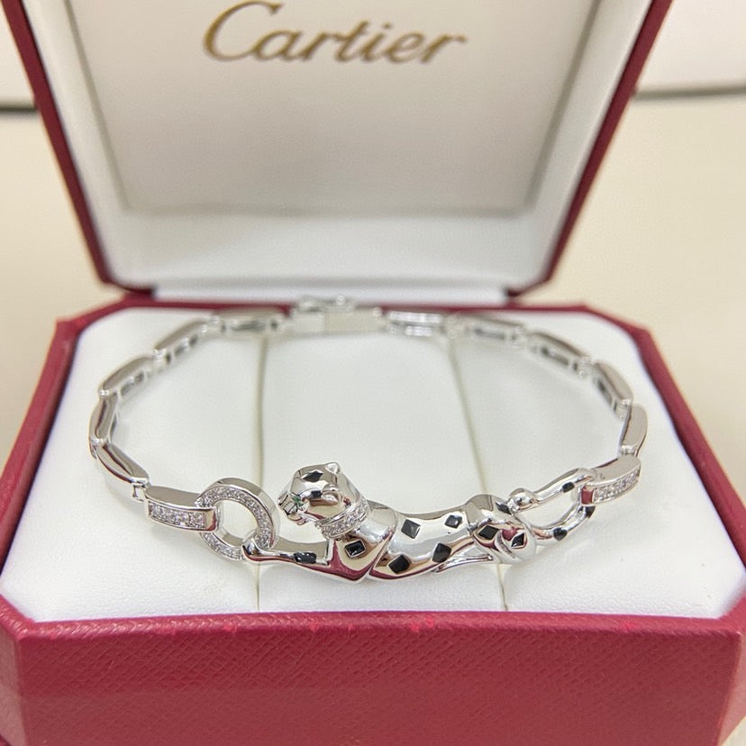 [⭐Veyra]PANTHERE HALF DIAMOND ON CHAIN BRACELET