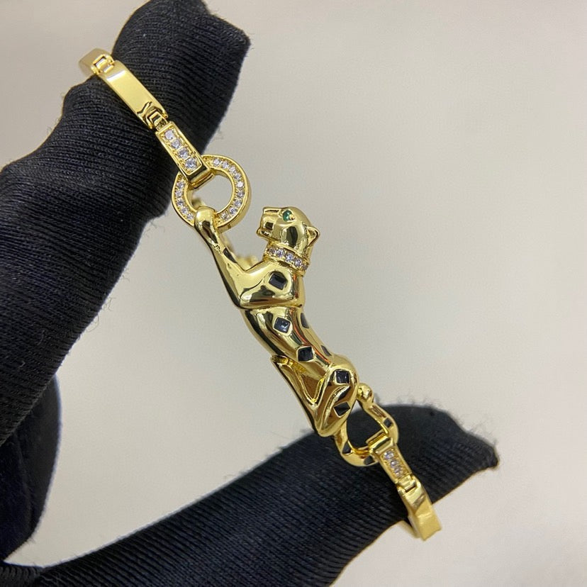 [⭐Veyra]PANTHERE HALF DIAMOND ON CHAIN BRACELET