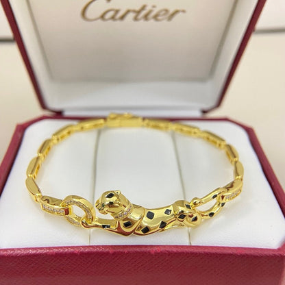 [⭐Veyra]PANTHERE HALF DIAMOND ON CHAIN BRACELET