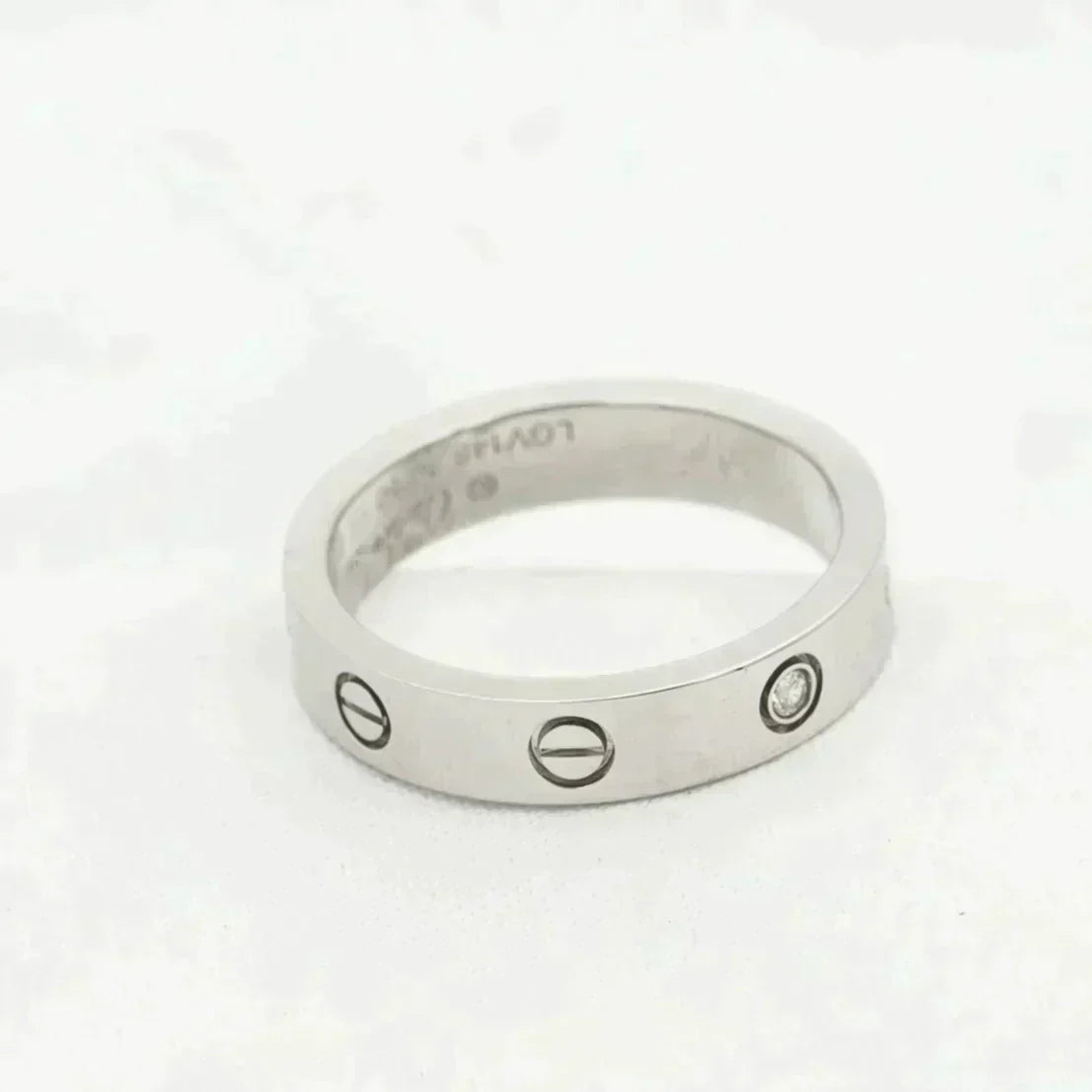 [⭐Veyra]LOVE RING 4MM 1 DIAMOND SILVER