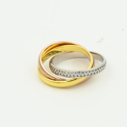 [⭐Veyra Jewelry]TRINITY RING GOLD PINK GOLD SILVER DIAMONDS