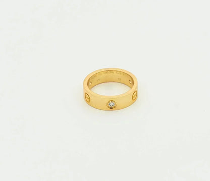 [⭐Veyra]LOVE RING 5.5MM 3 DIAMONDS GOLD