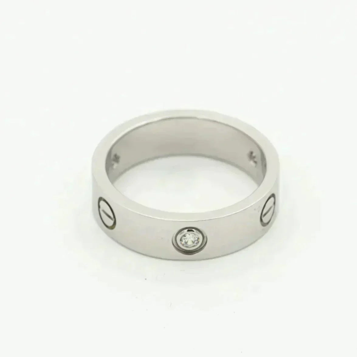 [⭐Veyra]LOVE RING 5.5MM 3 DIAMONDS SILVER