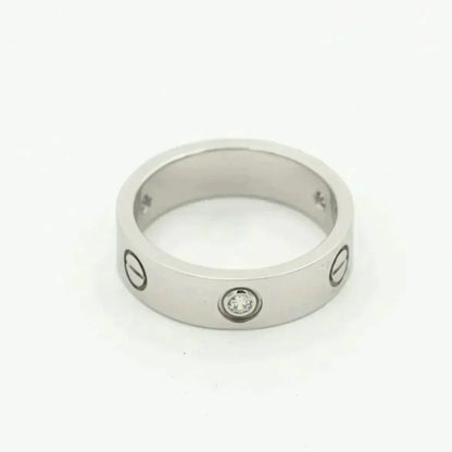 [⭐Veyra]LOVE RING 5.5MM 3 DIAMONDS SILVER