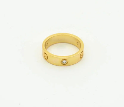 [⭐Veyra]LOVE RING 4MM 1 DIAMOND GOLD