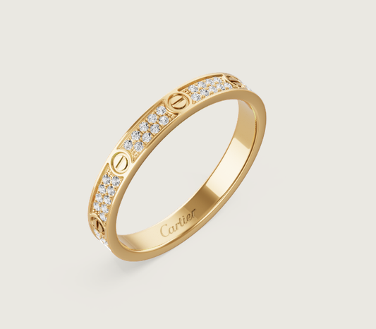 [⭐Veyra]LOVE RING 2.6mm-wide full-diamond ring Gold