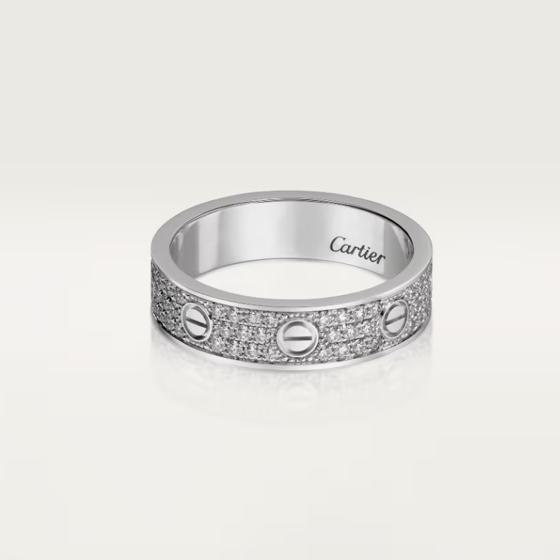 [⭐Veyra]LOVE RING 4mm-wide full-diamond ring silver