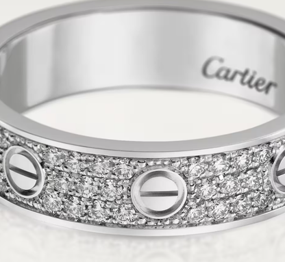 [⭐Veyra]LOVE RING 4mm-wide full-diamond ring silver