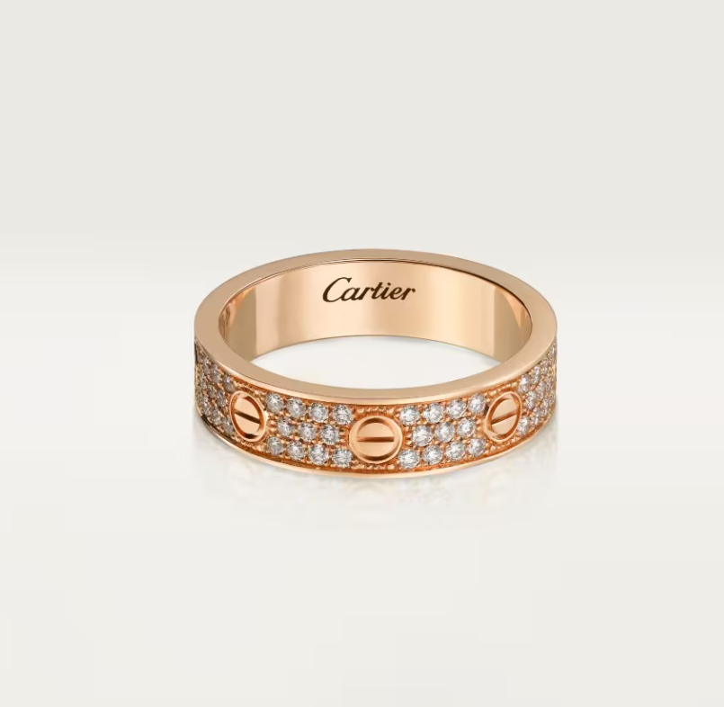 [⭐Veyra]LOVE RING 4mm-wide full-diamond ring Rose Gold