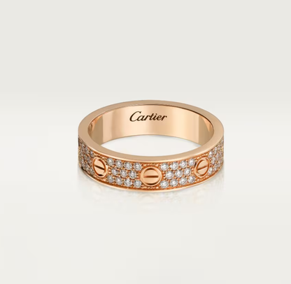 [⭐Veyra]LOVE RING 4mm-wide full-diamond ring Rose Gold