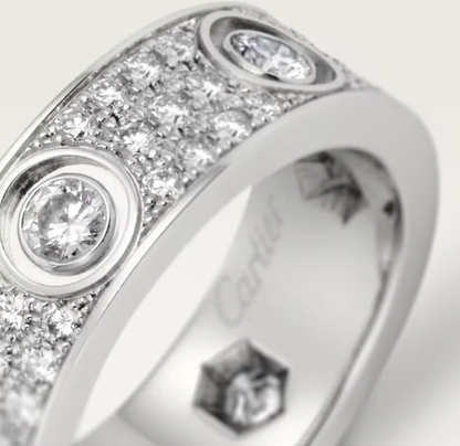 [⭐Veyra]LOVE RING 6.5MM Full Diamond, 6 Major Diamonds Silver