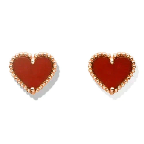 [⭐Veyra]HEART CARNELIAN STUD EARRINGS