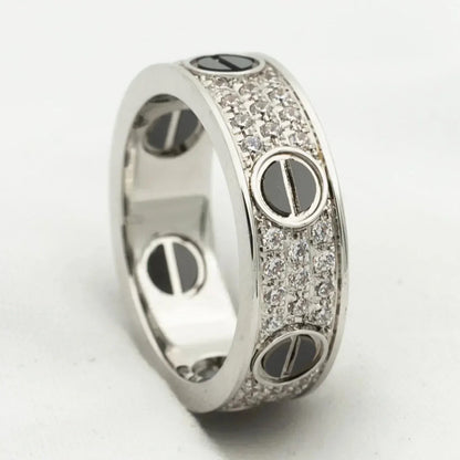 [⭐Veyra]LOVE RING 5.5MM DIAMONDS PAVED CERAMIC