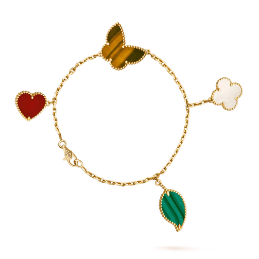 [⭐Veyra]LUCKY SPRING 5 MOTIF GOLD BRACELET