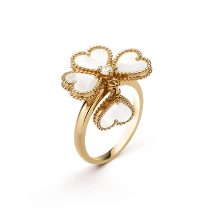 [⭐Veyra]SWEET CLOVER WHITE MOP RING