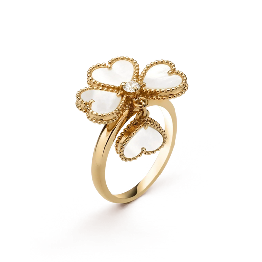 [⭐Veyra]SWEET CLOVER WHITE MOP RING