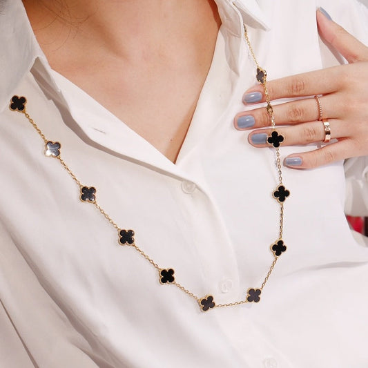[⭐Veyra]CLOVER 20 MOTIFS ONYX ROSE GOLD