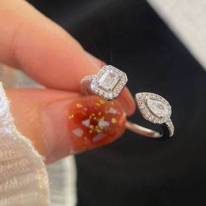 [⭐Veyra]MY TWIN TOI & MOI SILVER DIAMOND RING
