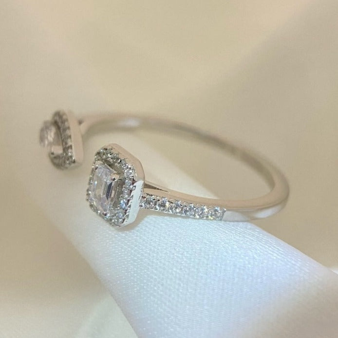 [⭐Veyra]MY TWIN TOI & MOI SILVER DIAMOND RING