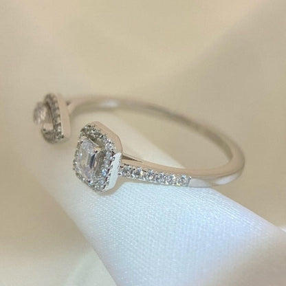 [⭐Veyra]MY TWIN TOI & MOI SILVER DIAMOND RING