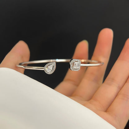 [⭐Veyra]JONC FLEX MY TWIN TOI & MOI SILVER DIAMOND BRACELET