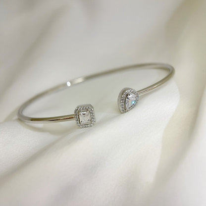 [⭐Veyra]JONC FLEX MY TWIN TOI & MOI SILVER DIAMOND BRACELET