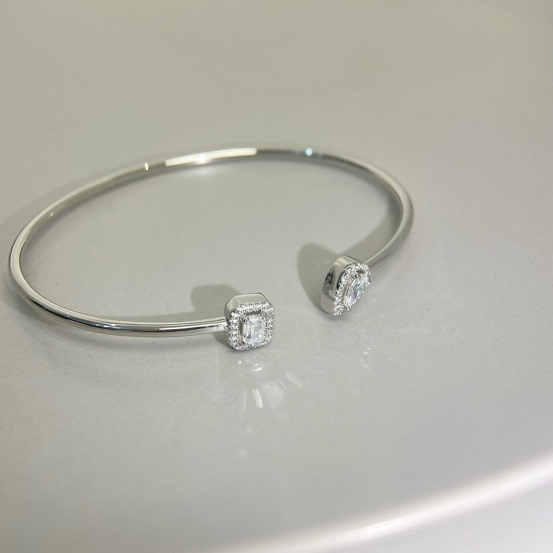 [⭐Veyra]JONC FLEX MY TWIN TOI & MOI SILVER DIAMOND BRACELET
