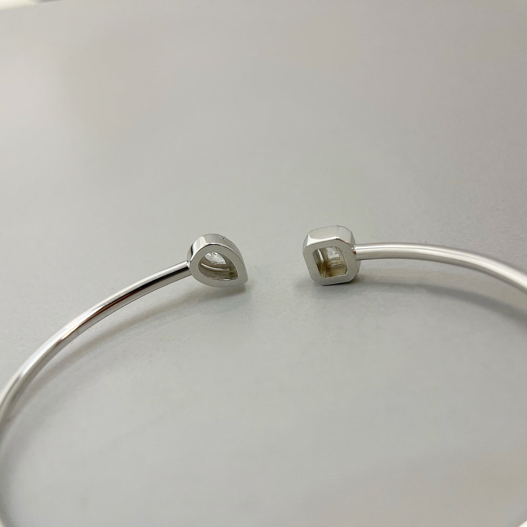 [⭐Veyra]JONC FLEX MY TWIN TOI & MOI SILVER DIAMOND BRACELET