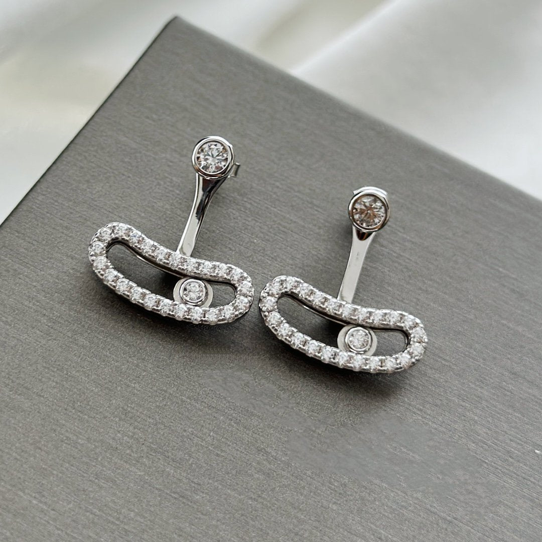 [⭐Veyra]MOVE UNO SILVER DIAMOND EARRINGS