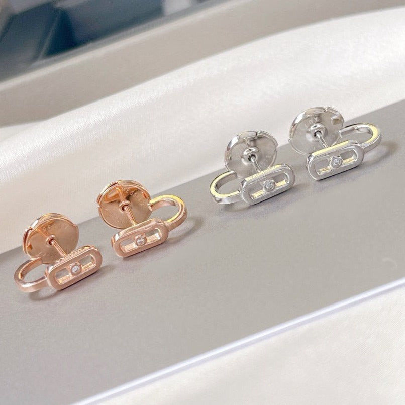 [⭐Veyra]CREOLES MOVE UNO MINI 1 DIAMOND EARRINGS