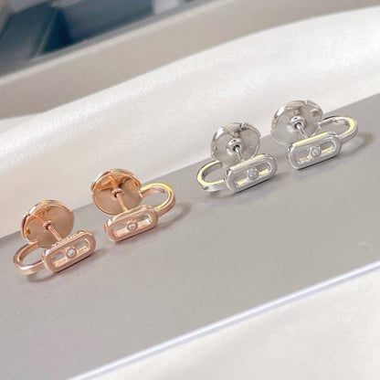 [⭐Veyra]CREOLES MOVE UNO MINI 1 DIAMOND EARRINGS