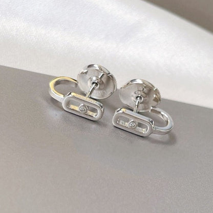 [⭐Veyra]CREOLES MOVE UNO MINI 1 DIAMOND EARRINGS