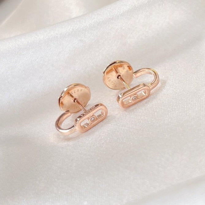 [⭐Veyra]CREOLES MOVE UNO MINI 1 DIAMOND EARRINGS