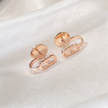 [⭐Veyra]CREOLES MOVE UNO MINI 1 DIAMOND EARRINGS
