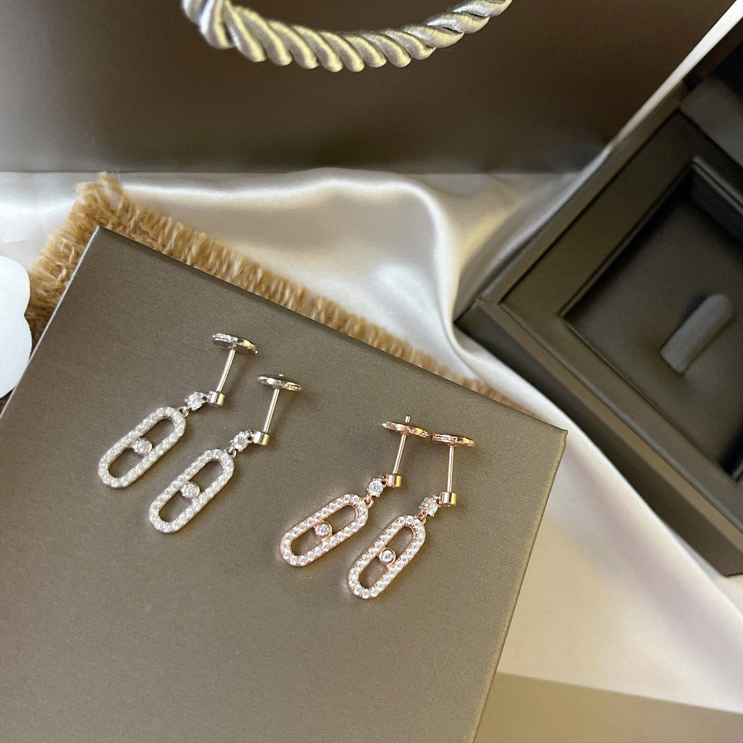 [⭐Veyra]DORMEUSES MOVE UNO DIAMOND EARRINGS