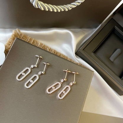[⭐Veyra]DORMEUSES MOVE UNO DIAMOND EARRINGS