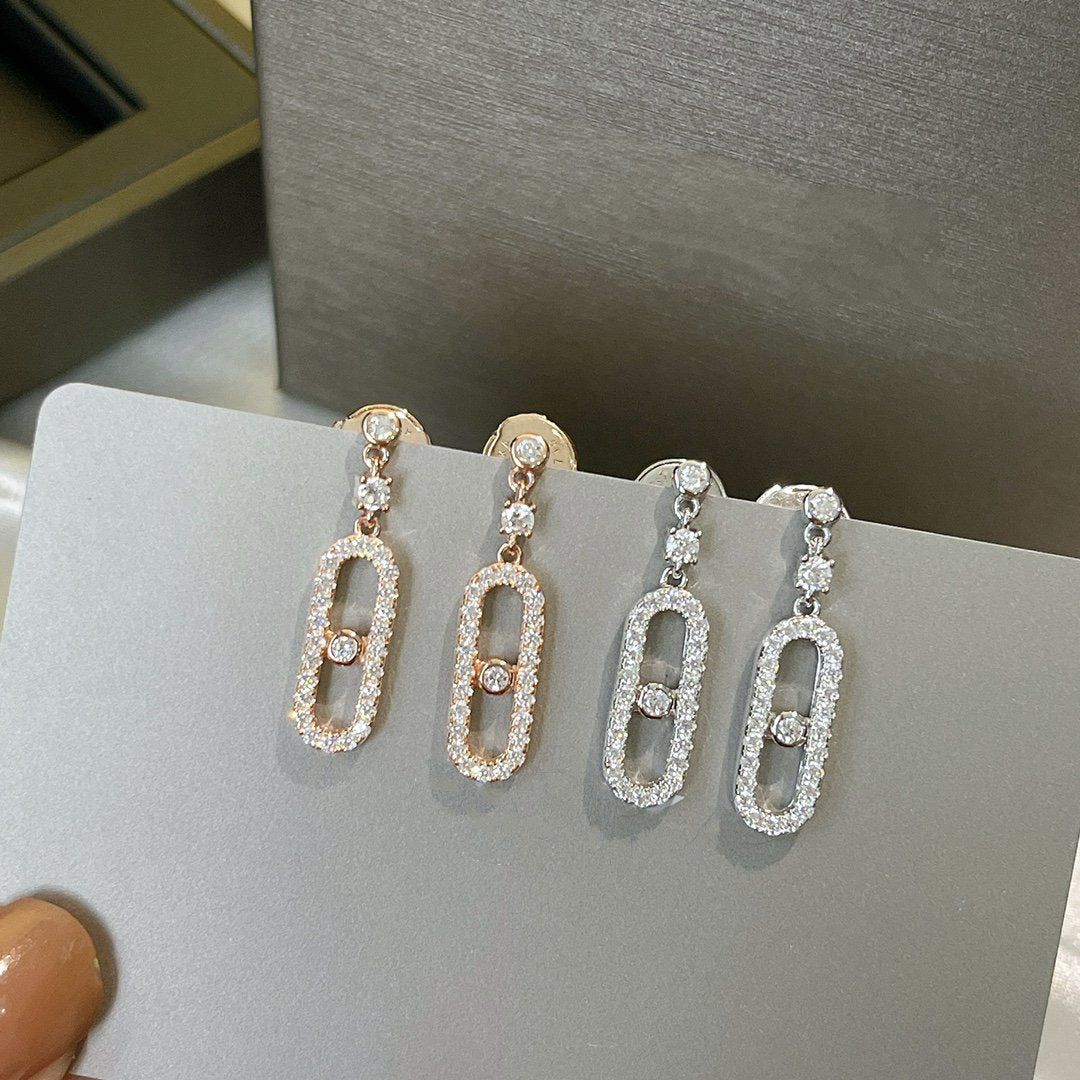 [⭐Veyra]DORMEUSES MOVE UNO DIAMOND EARRINGS