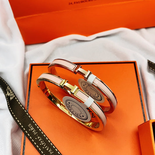 [⭐Veyra]CLASSIC HM CLIC  PINK 8MM ENAMEL BRACELET