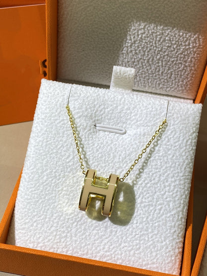 [⭐Veyra]HM CLIC YELLOW ENAMEL GOLD NECKLACE