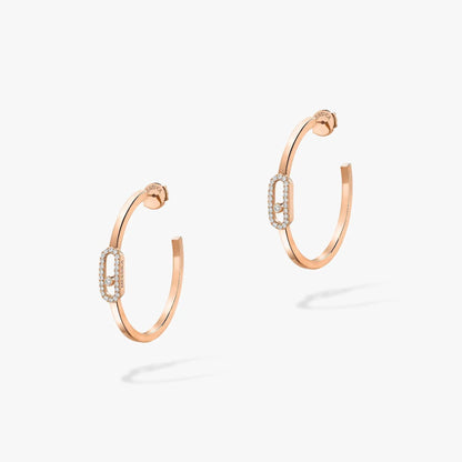 [⭐Veyra]CREOLES MOVE UNO PM DIAMOND EARRINGS