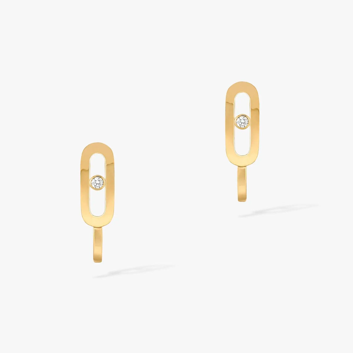 [⭐Veyra]CREOLES MOVE UNO MINI 1 DIAMOND EARRINGS