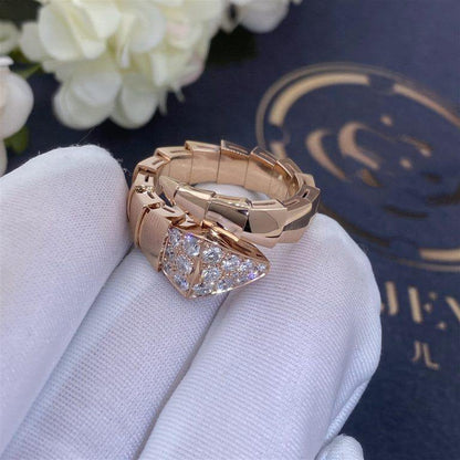 [⭐Veyra]SERPENTI RING PINK GOLD DIAMOND