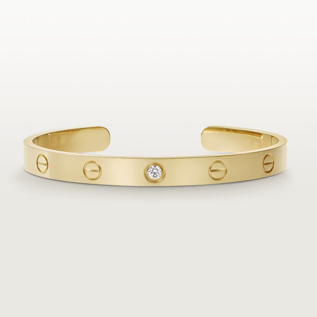[⭐Veyra]LOVE BRACELET 6.1MM 1 DIAMOND OPEN CUFF