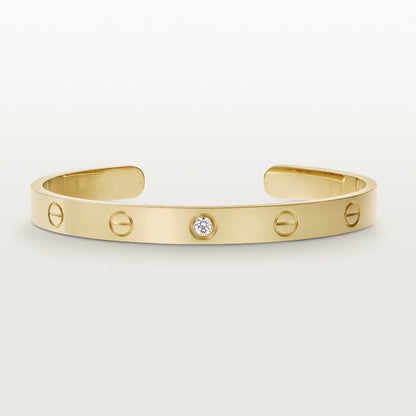 [⭐Veyra]LOVE BRACELET 6.1MM 1 DIAMOND OPEN CUFF